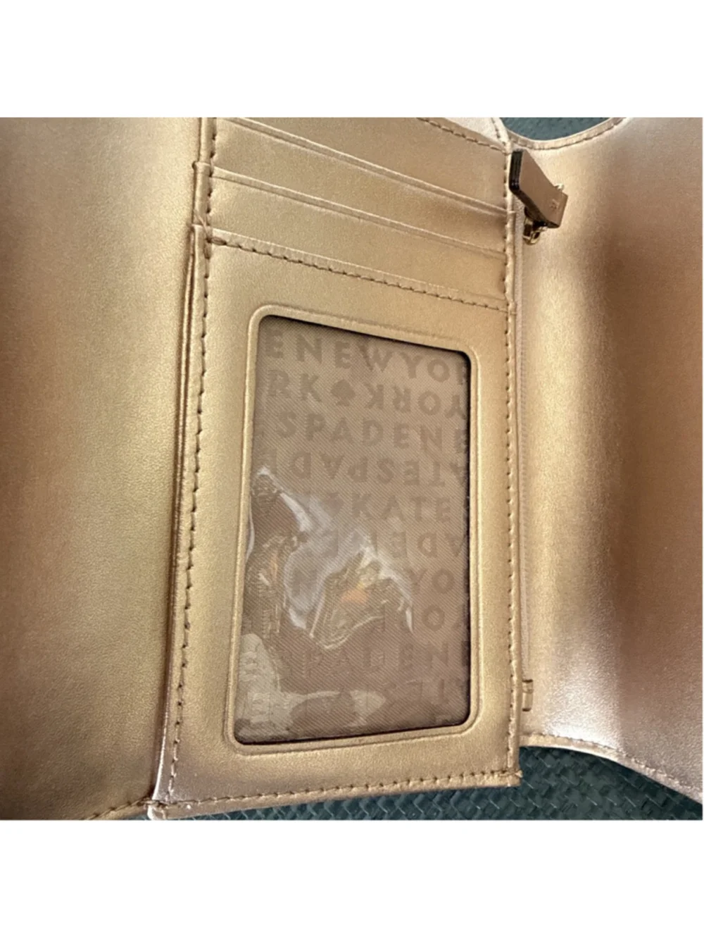 Kate Spade Sawyer Street Callie Leather Bi Fold Wallet in Rose Gold